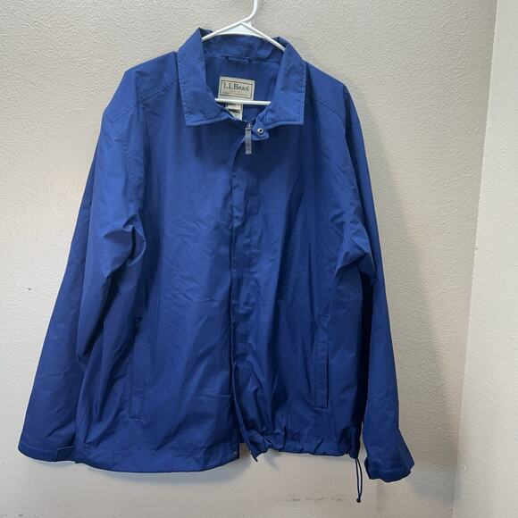 LL Bean Jacket Mens XL Classic Mountain Full Zip Anorak Hiking Rain missing Hood - Picture 1 of 6